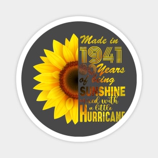 Vintage 1941 Sunflower 80th Birthday Awesome Gift Magnet